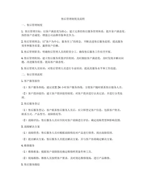 售后管理制度及流程