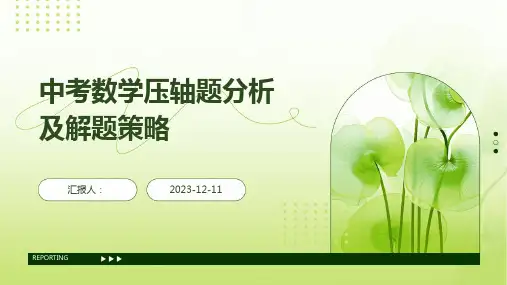 中考数学压轴题分析及解题策略