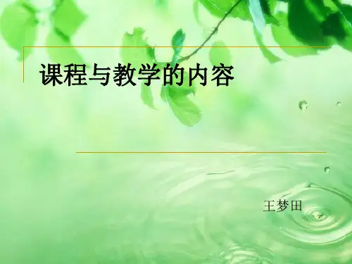 课程与教学内容