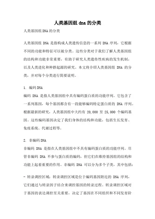 人类基因组dna的分类