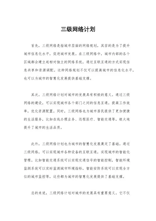 三级网络计划