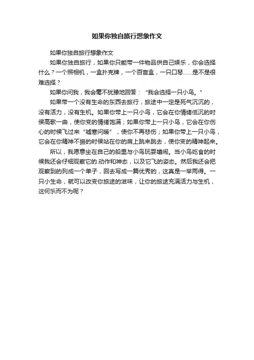 如果你独自旅行想象作文