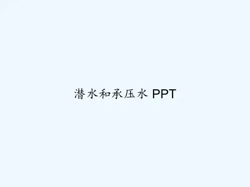 潜水和承压水 PPT