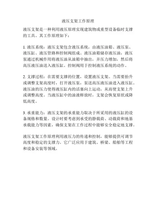 液压支架工作原理