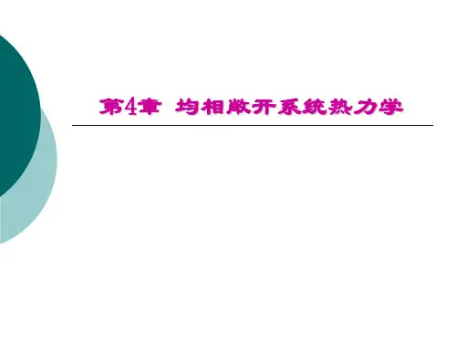 化工热力学---第4章 均相敞开系统热力学