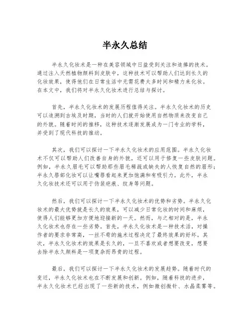 半永久总结