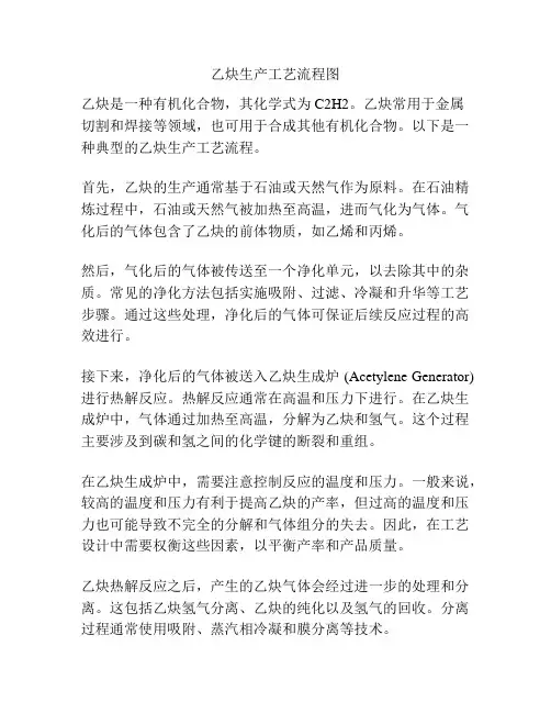 乙炔生产工艺流程图