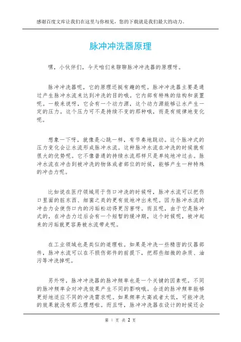 脉冲冲洗器原理