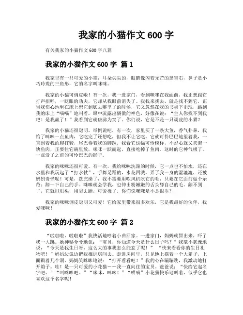 我家的小猫作文600字
