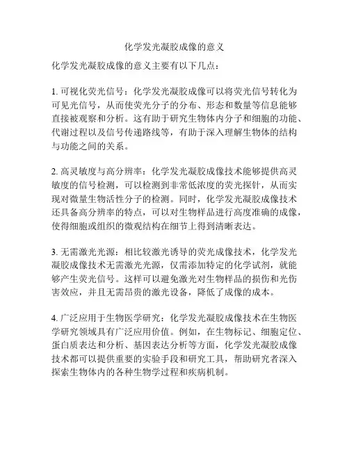 化学发光凝胶成像的意义