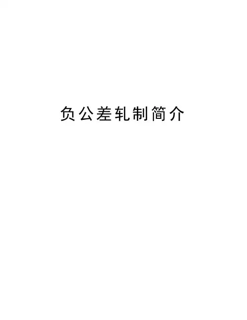 负公差轧制简介讲解学习