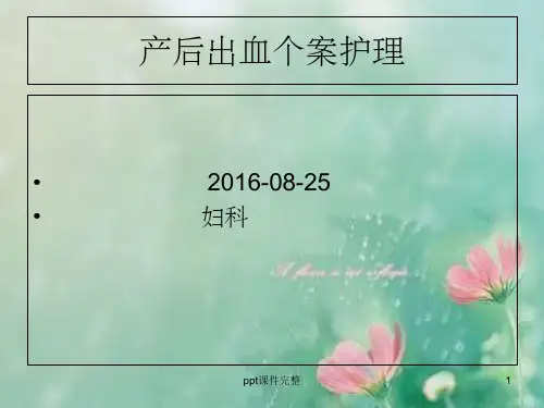 产后出血个案护理ppt课件