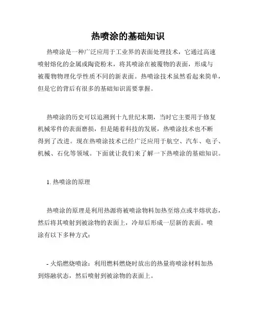 热喷涂的基础知识