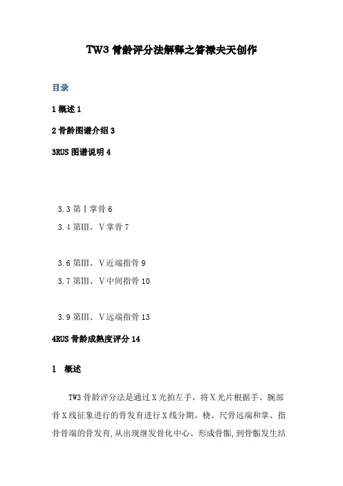 TW3骨龄评分法解释