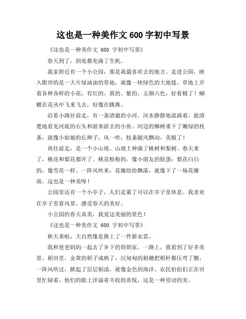 这也是一种美作文600字初中写景