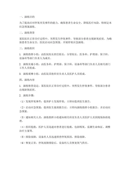 停氧应急预案演练