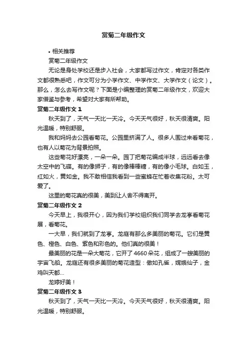 赏菊二年级作文