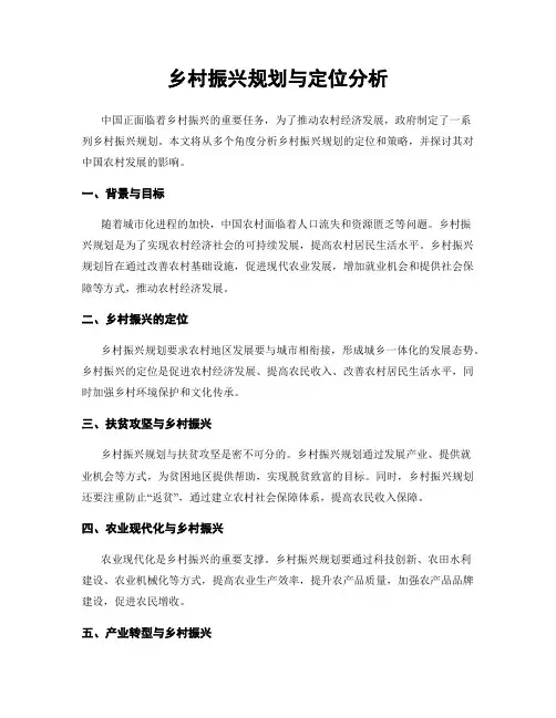 乡村振兴规划与定位分析