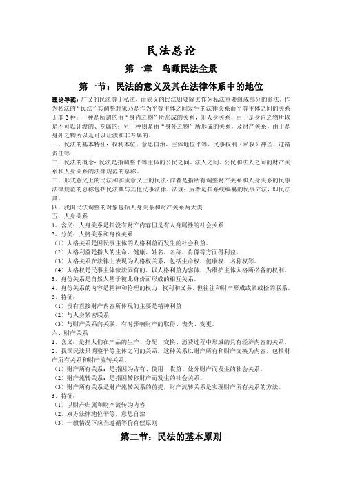 《民法总论》复习笔记