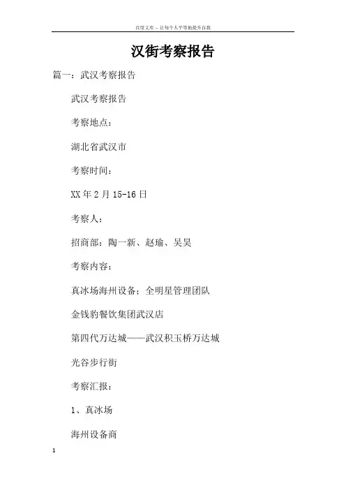 汉街考察报告