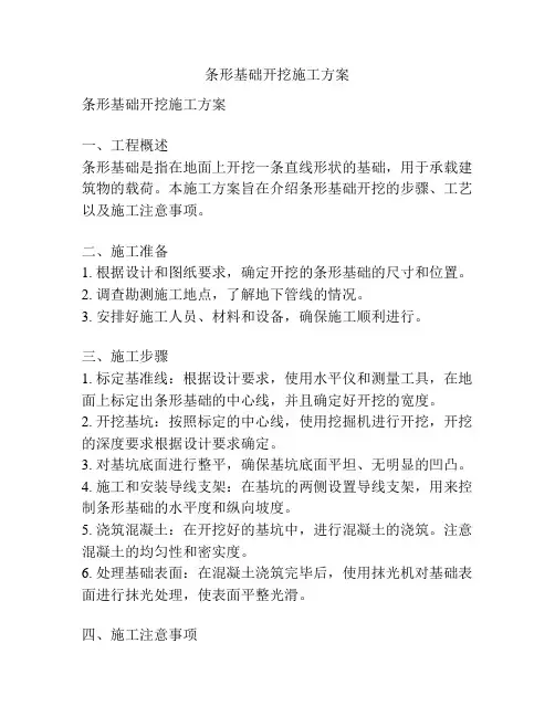 条形基础开挖施工方案