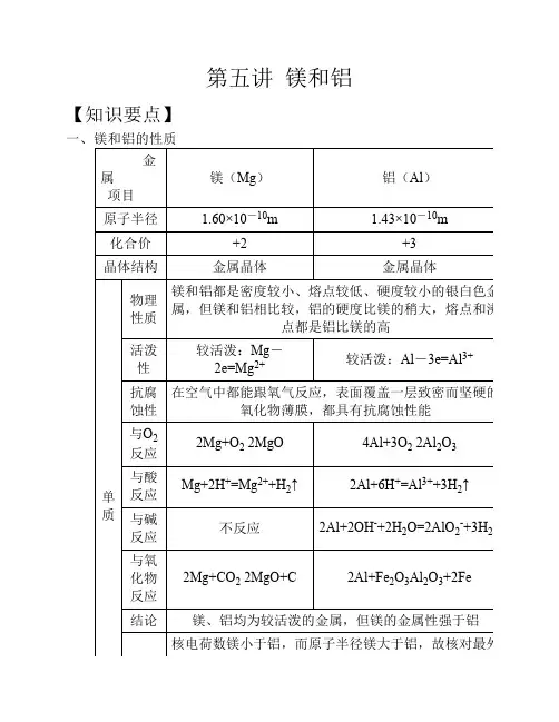镁和铝