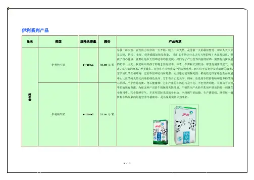伊利产品系列介绍