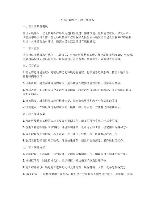 窑址环境整治工程方案范本