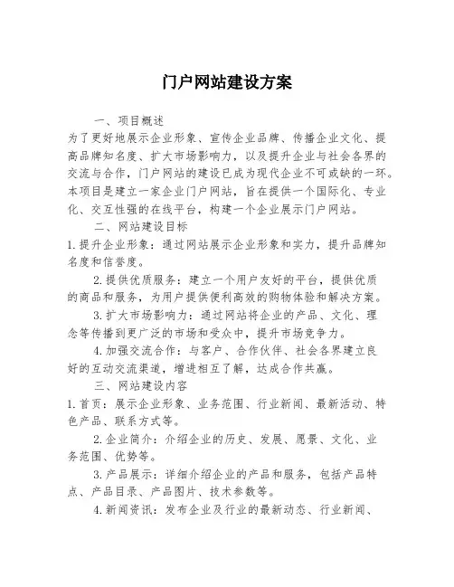 门户网站建设方案