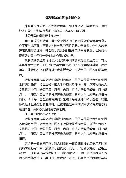 遇见最美的唐诗宋词作文