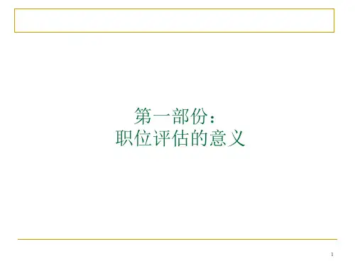 MERCER美世国际岗位评估系统V版ppt课件