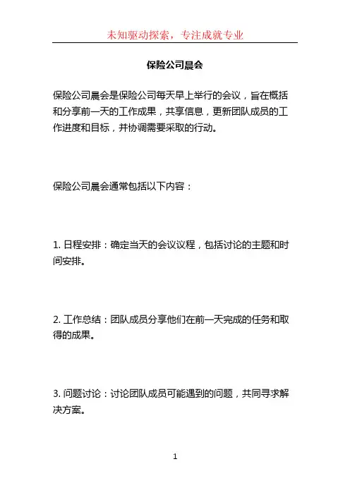 保险公司晨会