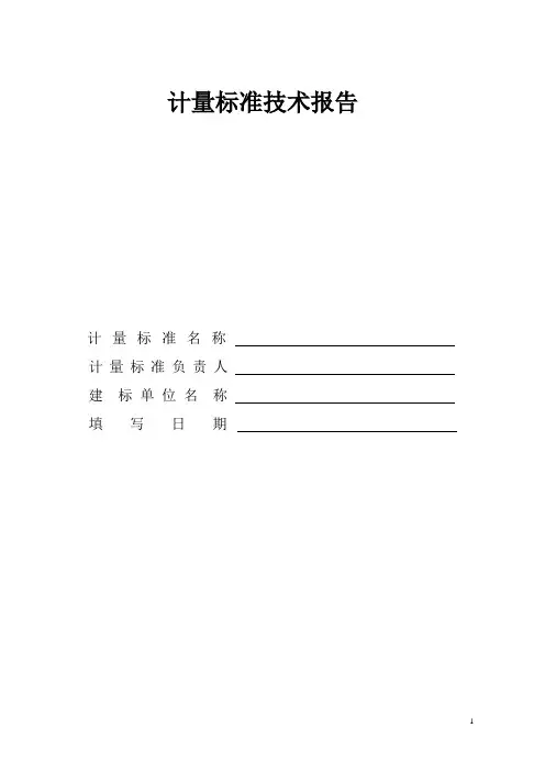 计量标准技术报告