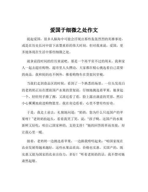 爱国于细微之处作文