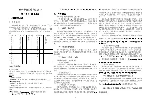 初中物理实验大全