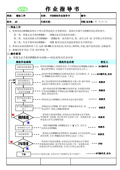 PCB清洗作业指导书 A3版