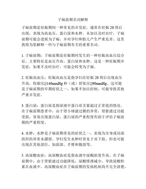 子痫前期名词解释