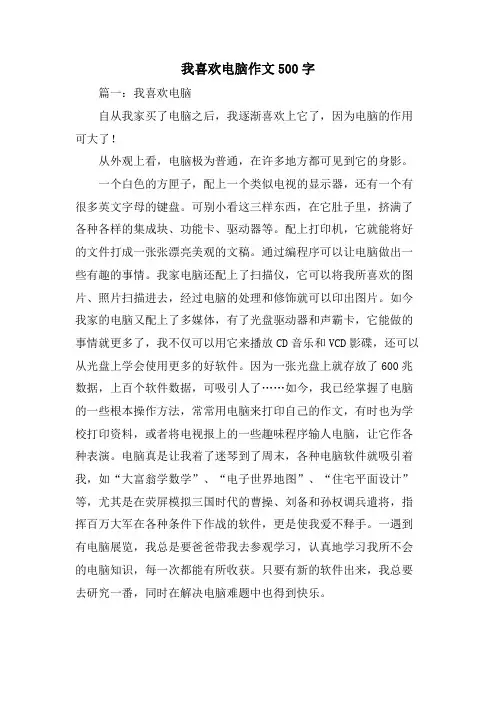 我喜欢电脑作文500字