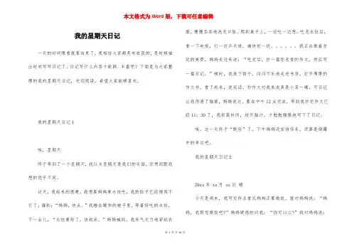 我的星期天日记