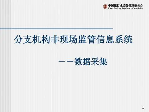 银行业分支机构非现场监管信息系统之数据采集讲座