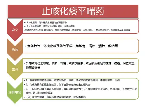 常见化痰止咳平喘药