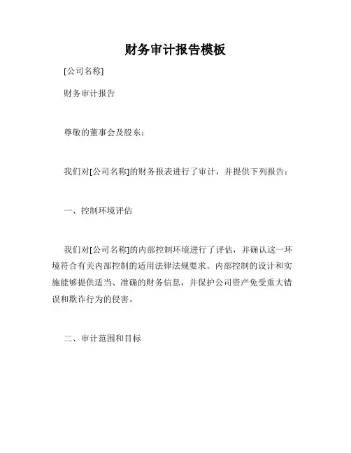 财务审计报告模板