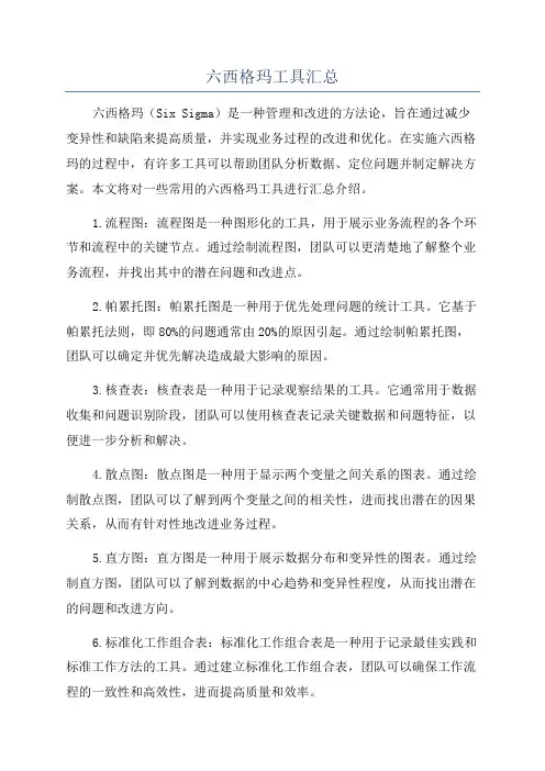 六西格玛工具汇总