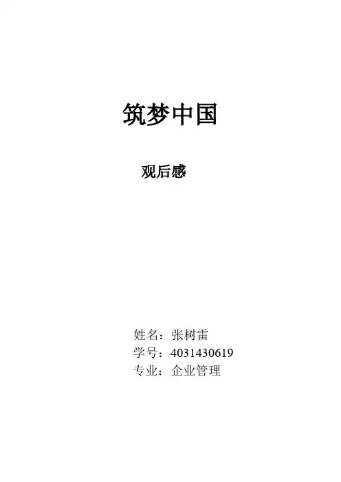 筑梦中国观后感
