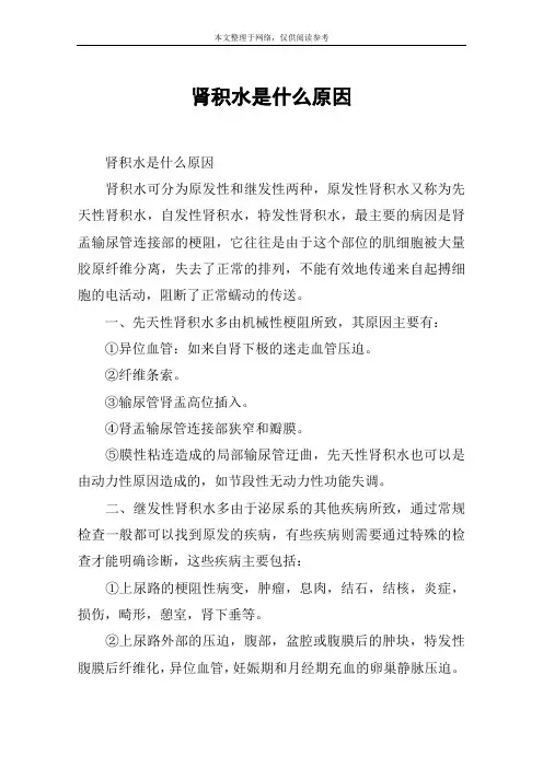 肾积水是什么原因