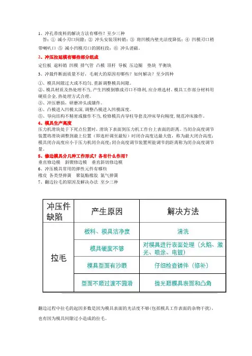 模具常见问题