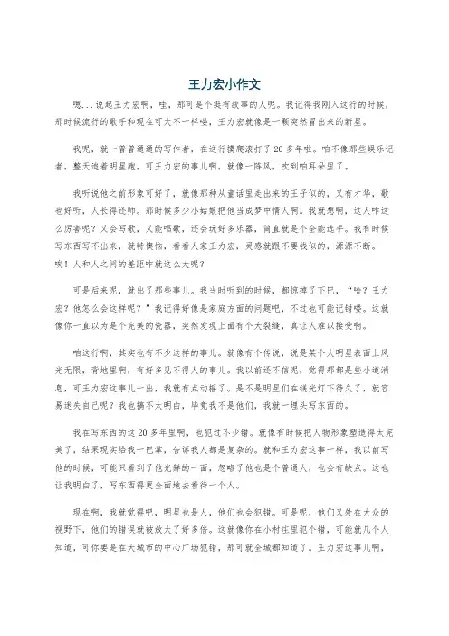 王力宏小作文