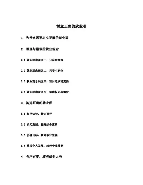 树立正确的就业观内容
