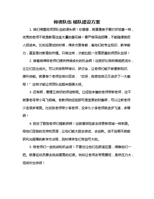 师资队伍 梯队建设方案