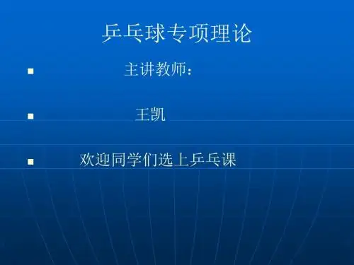 乒乓球专项理论